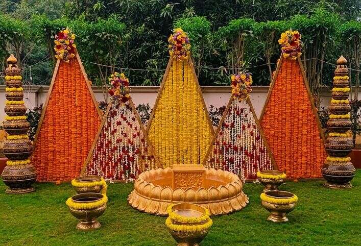 Floral Haldi backdrop