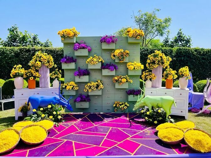 Photo booth corner for Haldi ceremony