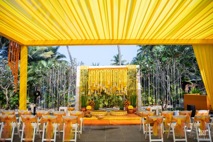Custom seating setup for Haldi ceremony